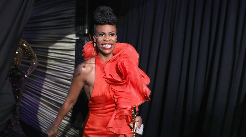 Hannah Beachler, winner of the Production Design award for "Black Panther," walks off stage during the 91st Annual Academy Awards at the Dolby Theatre on February 24, 2019 in Hollywood, California. (Photo by Matt Sayles - Handout/A.M.P.A.S. via Getty Images)