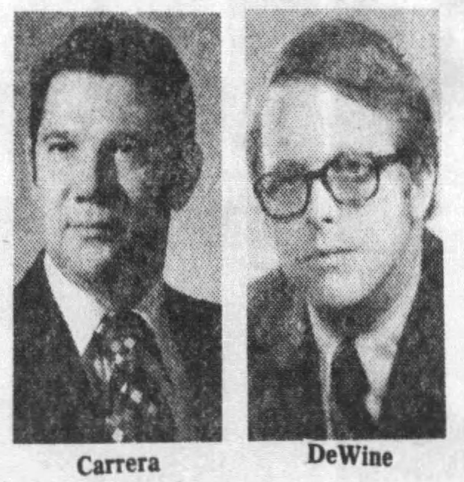 In 1976, long before he was the Governor of Ohio, Mike DeWine was seeking the office of Greene County Prosecutor. DeWine, who accused then Greene County Prosecutor Nicholas Carrera, a Democrat, of "bugging" his office when he was an assistant prosecutor, was after Carrera's job. DAYTON DAILY NEWS ARCHIVES