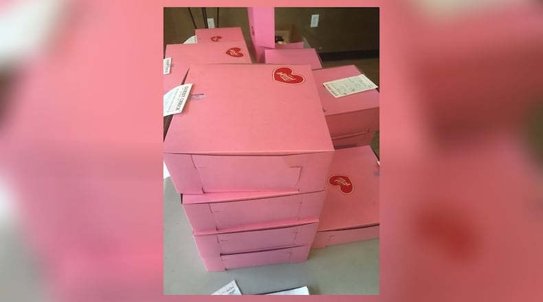 Almond Sisters Bakery delivered 70 boxes of baked goods around the city that took all-night to create
