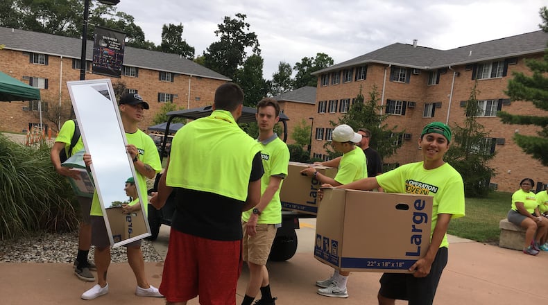 Wright State University students moved into on-campus housing in 2019.