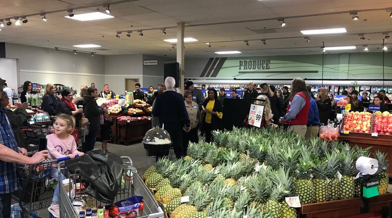 The Kroger on Derr Road held a grand reopening Friday after a 7 million renovation. ERIC HIGGENBOTHAM/STAFF