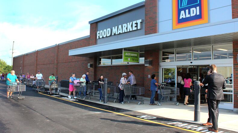 The Huber Heights ALDI is expected to undergo a nearly $2 million expansion. Several area ALDI stores have been remodeled under the company’s growth plan, including Springfield and West Chester. JEFF GUERINI/STAFF