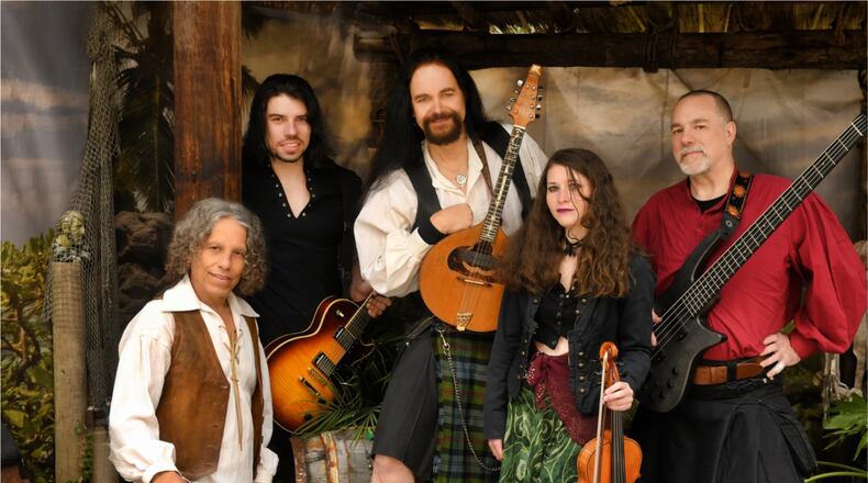 Celtic rockers Tempest, (left to right) Adolfo Lazo, Nikolay Georgiev, Lief Sorbye, Lee Corbie-Wells and Hugh Caley, first played in the Miami Valley in 1990. The Bay Area-based group brings its 35th anniversary tour to Yellow Cab Tavern in Dayton on Saturday, May 13.