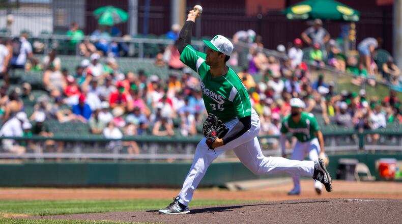 Dragons starter Joe Boyle bounced back from his worst start and struck out 10 in five innings Sunday of the Dragons' 4-1 loss to West Michigan. CONTRIBUTED/Jeff Gilbert