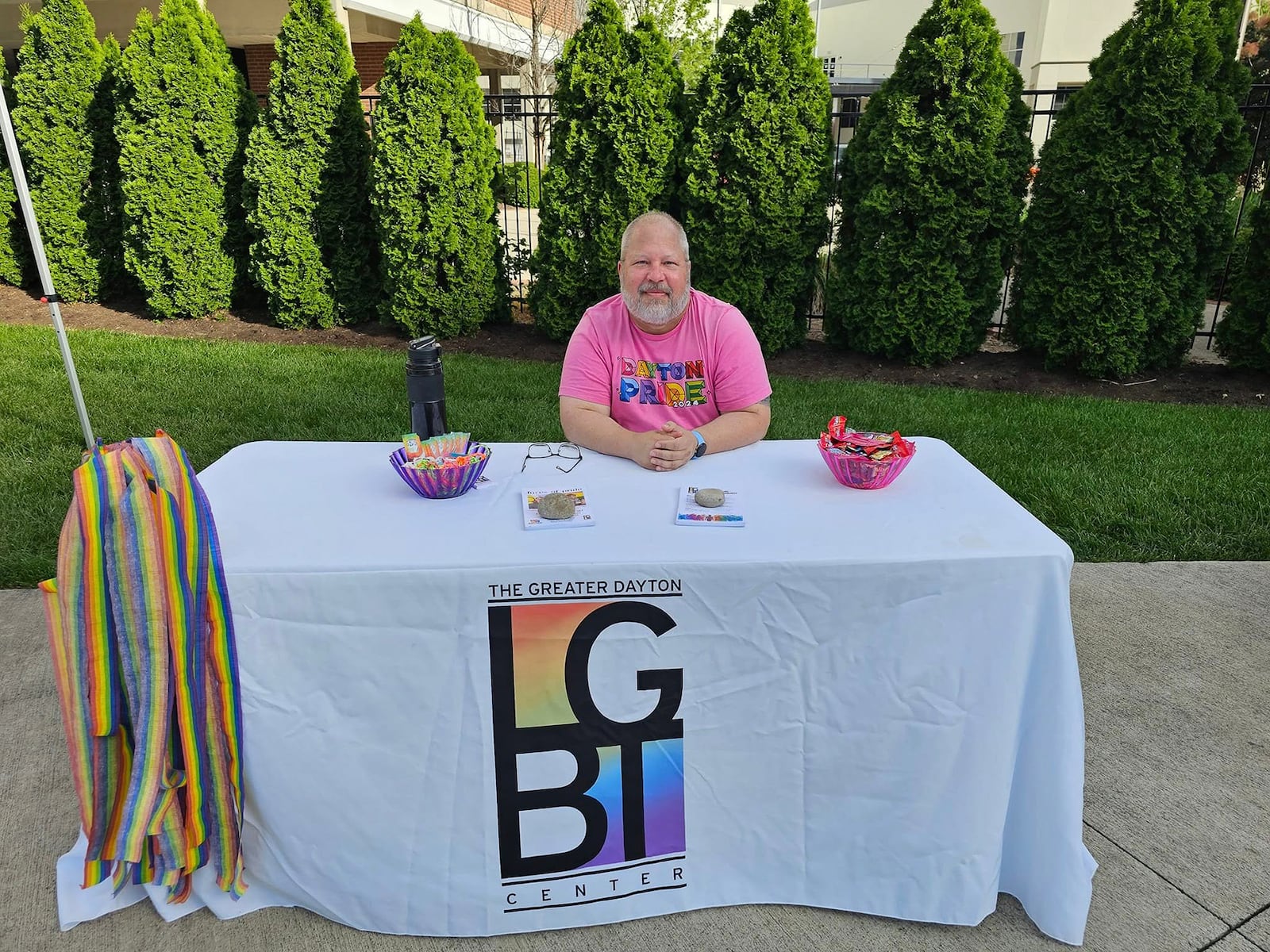 One of Rick Flynn's responsibilities as the LGBT Center's executive director is marketing. He attends events, like this one at Levitt Pavilion in 2024. CONTRIBUTED