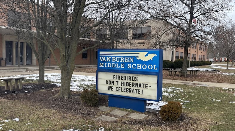 Van Buren and Kettering middle schools could be combined into a new middle school with about 1,600 students, according to a hypothetical facilities plan presented to the Kettering Board of Education at its Feb. 4, 2025, work session. JEN BALDUF/STAFF