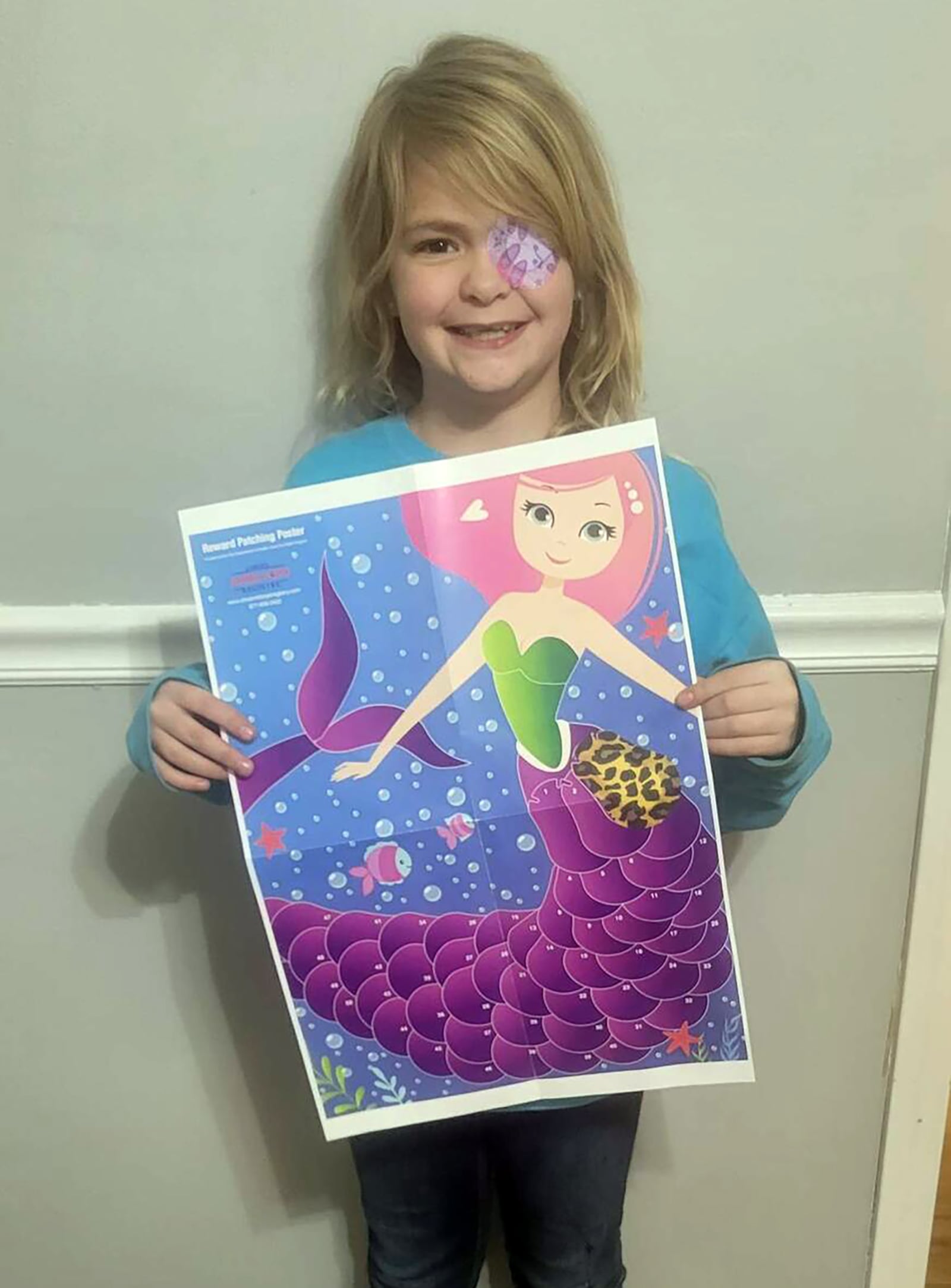 Emma Brown suffers from a form of amblyopia (sometimes called "lazy eye") that has robbed her of vision in her right eye. She was diagnosed two years ago. Here she is wearing a patch right after diagnosis to try to help her regain sight. The family has since been told that her vision will not return in that eye. CONTRIBUTED