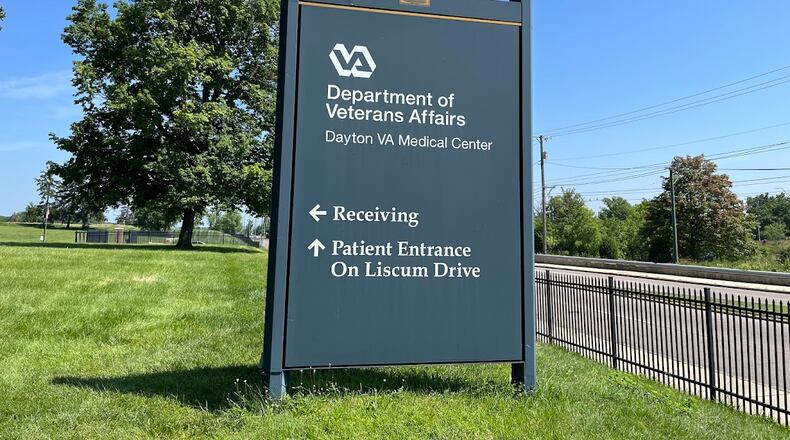 A sign near the entrance to the Dayton VA campus off Gettysburg Avenue. THOMAS GNAU/STAFF