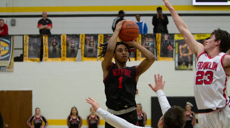 Wayne's Lawrent Rice against Franklin in last week's district semifinals. jeff Gilbert/CONTRIBUTED