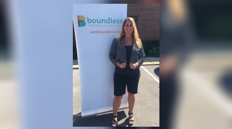 Angie Cichon, Director of Family Living with I Am Boundless, stands at the nonprofit’s office. CONTRIBUTED