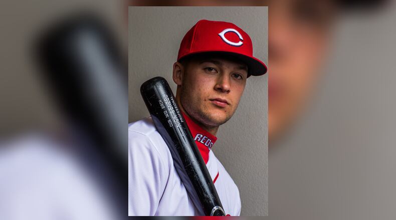 GOODYEAR, AZ - FEBRUARY 20: Nick Senzel #79 of the Cincinnati Reds poses for a portrait at the Cincinnati Reds Player Development Complex on February 20, 2018 in Goodyear, Arizona. (Photo by Rob Tringali/Getty Images)