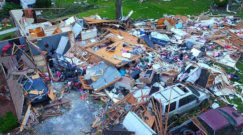 Several of the homes destroyed in Trotwood on Memorial Day