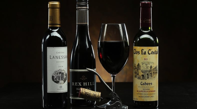 Half sized bottles of wine from Chateau Lanessan, Rex Hill and Clos La Coutale. (Terrence Antonio James/Chicago Tribune/TNS)