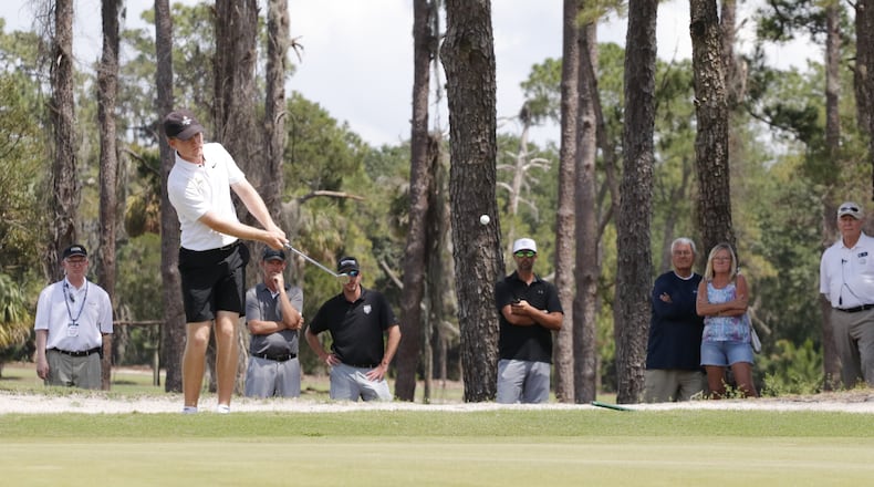 Wright State's Tyler Goecke hits a chip during last week's Horizon League tournament at Mission Inn Golf and Club at Howey-in-the-Hills, Fla. Wright State Athletics photo