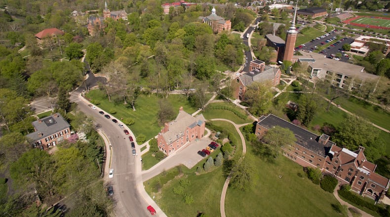 Aerial view of Wittenberg University looking northwest on April 24, 2017. TY GREENLEES / STAFF