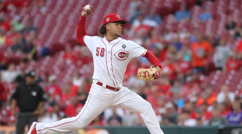 Reds starter Luis Castillo pitches against the Astros on Monday, June 17, 2019, at Great American Ball Park in Cincinnati. David Jablonski/Staff