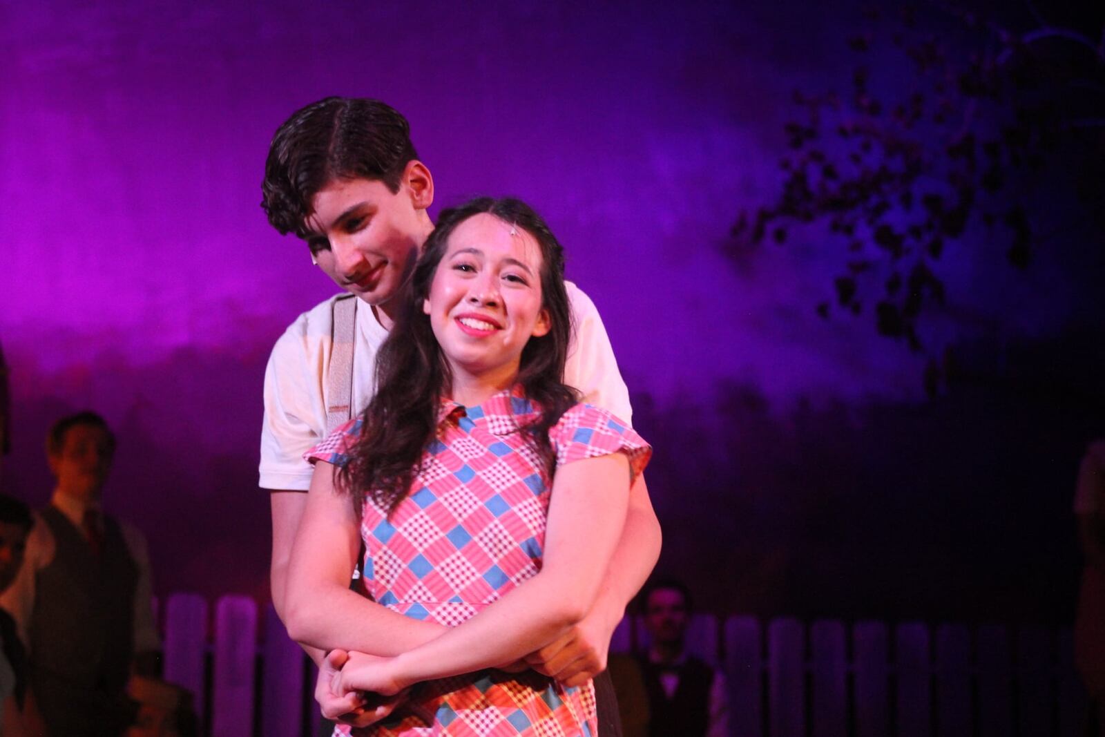 Nick Abouzeid as Young Jimmy Ray Dobbs and Charlotte Kunesh as Young Alice Murphy in Epiphany Lutheran Church's production of "Bright Star."