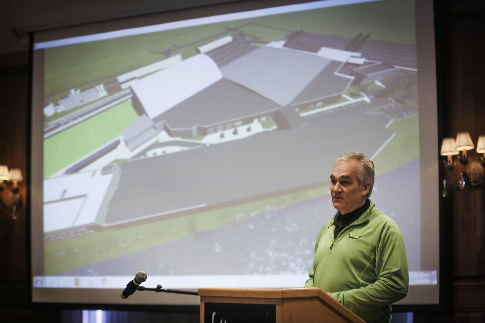 Spooky Nook Sports founder Sam Beiler was in Hamilton Wednesday, April 4, 2018 to speak at a sold-out luncheon at the Fitton Center for Creative Arts.