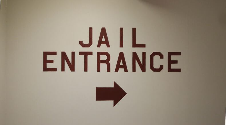 A sign at the Montgomery County Jail. TY GREENLEES / STAFF