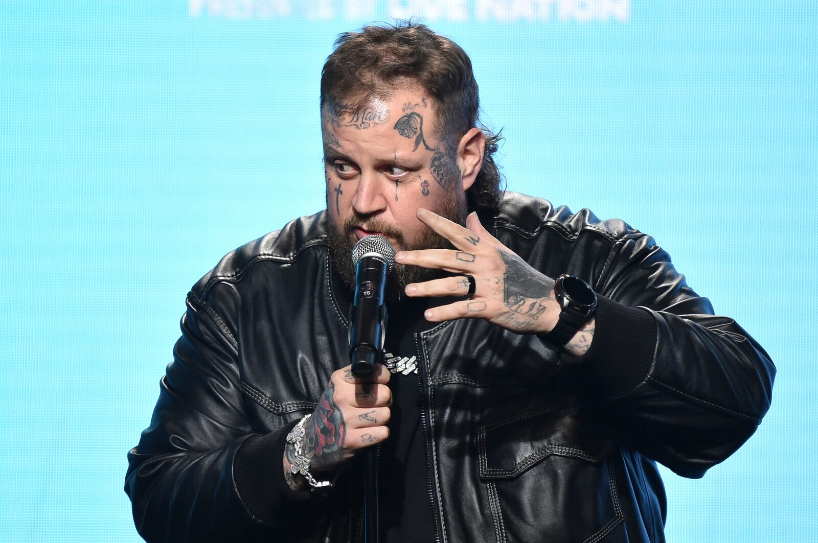 FILE - Jelly Roll onstage during the Pollstar Awards on Wednesday, April 16, 2025, at The Beverly Hilton Hotel in Beverly Hills, Calif. (Photo by Richard Shotwell/Invision/AP,File)