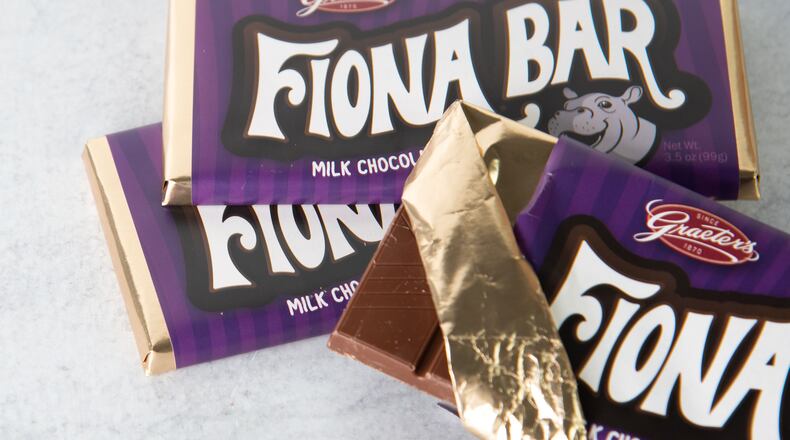 While supplies last, 7,500 Graeter’s Fiona chocolate bars will be sold for $5 each at Graeter’s scoop shops. Five of the chocolate bars will have a special golden ticket inside the wrapper which can be redeemed for a free “nose painting” created by Fiona herself.