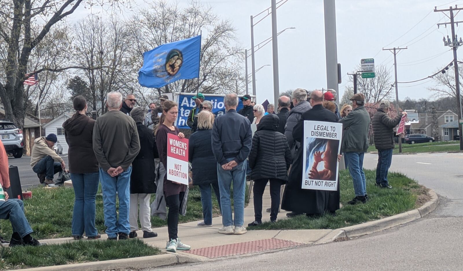 Dayton Right to Life held a rally outside of the Kettering Planned Parenthood, which was previously the Women's Med Center and is now called the Dayton Surgical Center of Planned Parenthood Southwest Ohio after Planned Parenthood acquired the center earlier this year. The rally was held Wednesday, April 2, 2025. The rally and protest against abortion coincided with the U.S. Supreme Court hearing oral arguments in the case Medina v. Planned Parenthood South Atlantic, which is a case stemming from South Carolina about whether or not the government can block any public health care dollars from going to Planned Parenthood, including funds from non-abortion uses. SAM WILDOW/STAFF