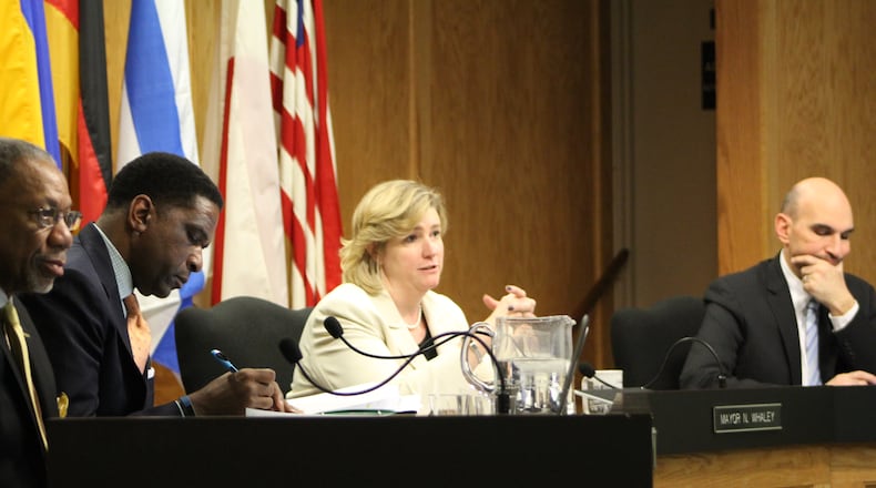 The Dayton City Commission received a budget update on Wednesday. The city’s income tax collections last year hit a new record. CORNELIUS FROLIK / STAFF