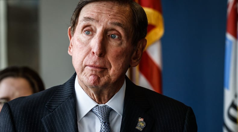 Montgomery County Prosecutor, Mat Heck Jr. held a press conference Thursday November 10, 2022 concerning the indictment of Stephen Marlow. Marlow is in the Montgomery County jail on $10 million bond for the quadruple homicides in Butler Twp. this past summer. JIM NOELKER/STAFF