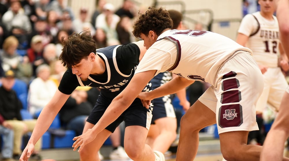 The Oakwood boys basketball team beat Kenton Ridge and Urbana beat Valley View in Division IV tournament action on Saturday, Feb. 28, 2026 at Xenia High School. GEOFF NEVILLE / CONTRIBUTED PHOTO