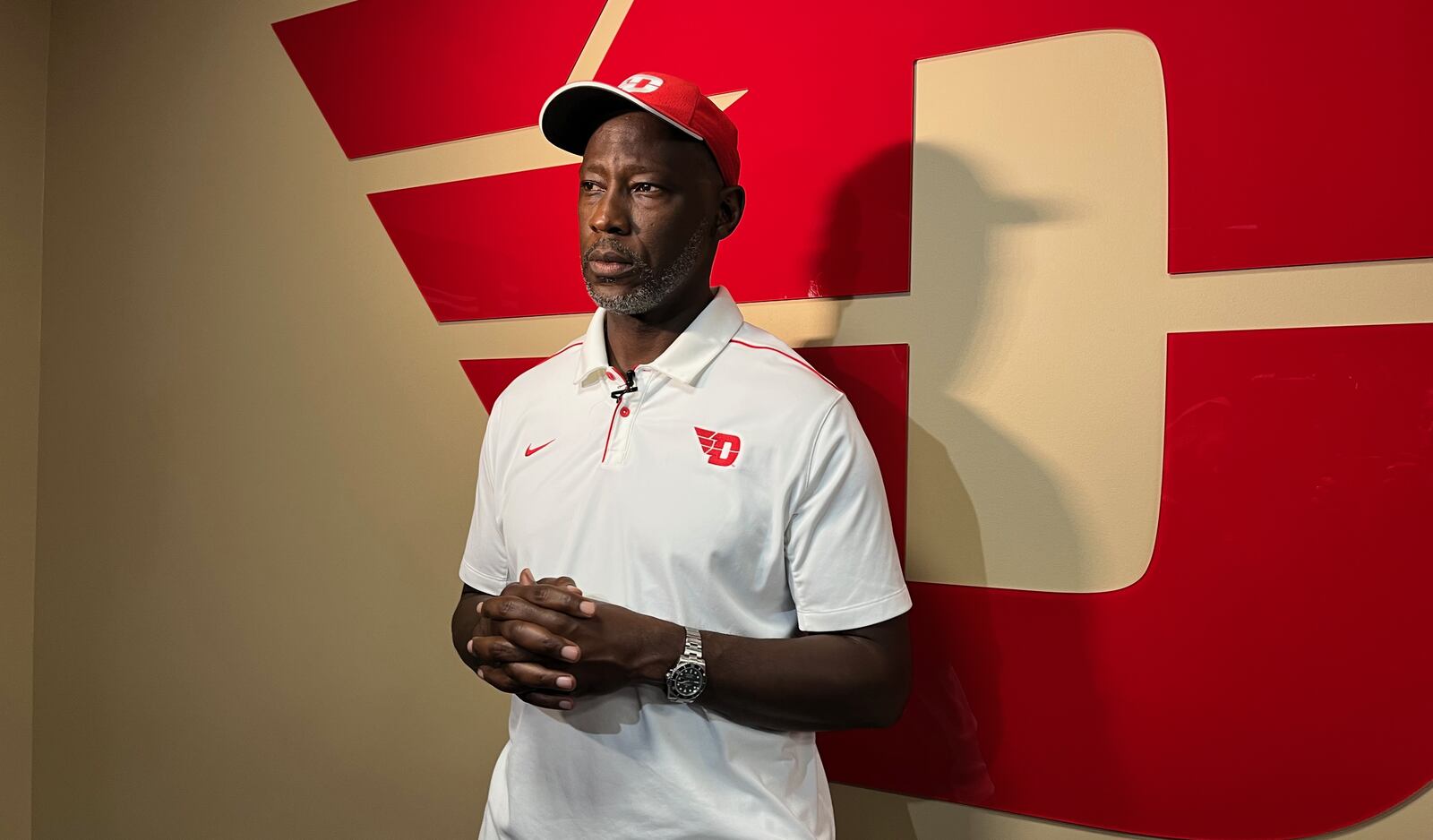 Dayton's Anthony Grant talks to local media on Thursday, June 1, 2023, at the Cronin Center. David Jablonski/Staff