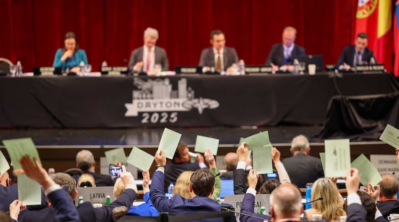 Scenes from the Plenary Sitting program of the NATO Parliamentary Assembly, at the Schuster Center, Monday, May 26, 2025. BRYANT BILLING/STAFF