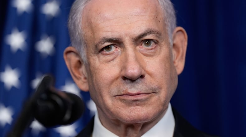 FILE - Israel's Prime Minister Benjamin Netanyahu listens during a news conference with President Donald Trump at Mar-a-Lago, Dec. 29, 2025, in Palm Beach, Fla. (AP Photo/Alex Brandon, File)