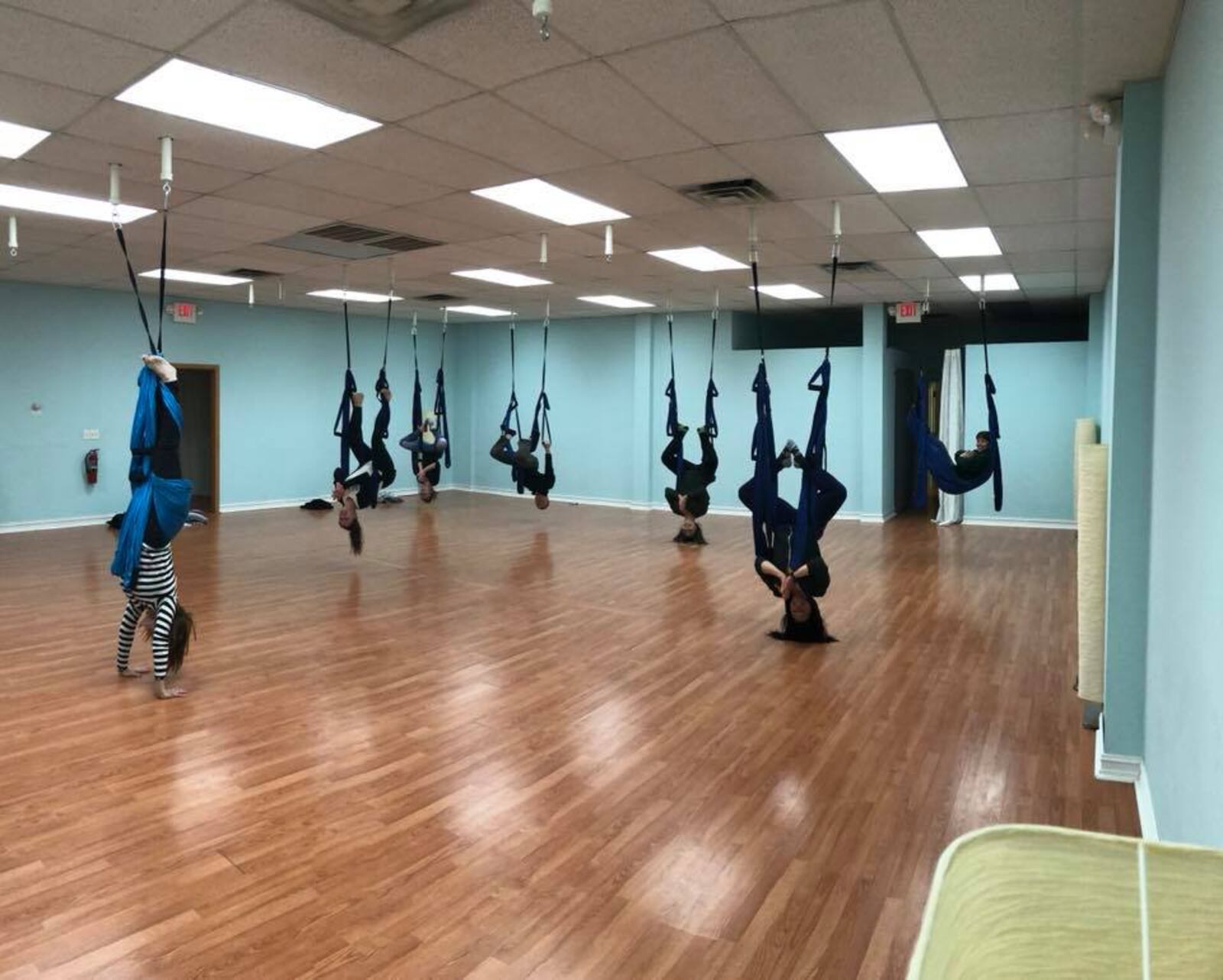 Day Yoga in Beavercreek's aerial yoga class. CONTRIBUTED