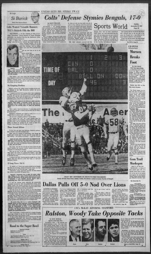 Dayton History Pages Bengals playoffs