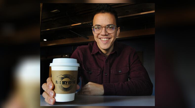 Matthew Stevenson is the owner of Blue Sky Coffee, a new coffee shop coming soon across the street from Wright State. MARSHALL GORBY\STAFF