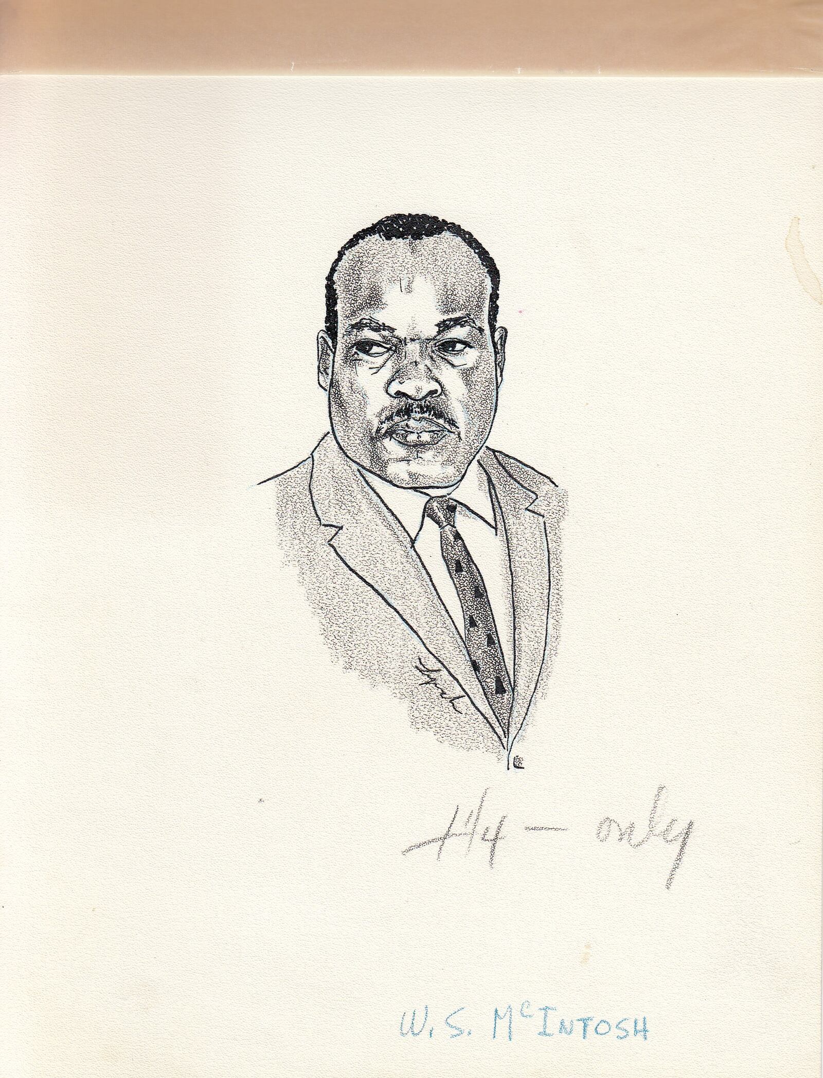 Drawing of Dayton civil rights leader W.S. McIntosh.