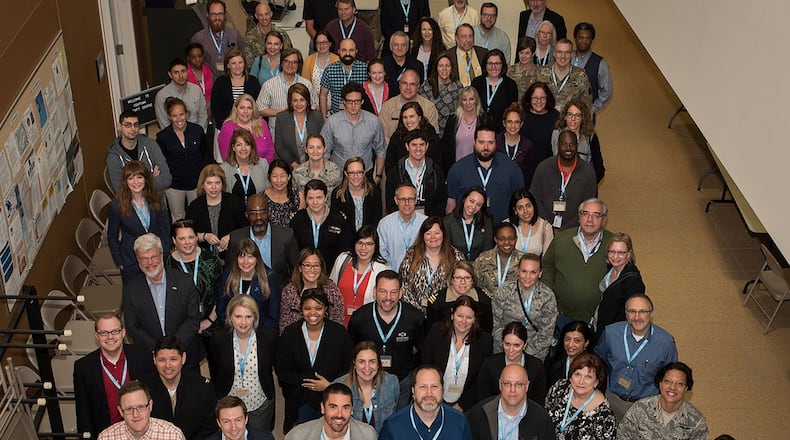 Approximately 100 members of the Collaborative Auditory Vestibular Research Network, or CAVRN, met at the 711th Human Performance Wing April 24-26 to collaborate on areas of hearing and balance issues that service members and veterans face from military service. CAVRN meetings allow the research community to expedite scientific advancements with greater efficiency through open communication and collaborations. (U.S. Air Force photo/Richard Eldridge)