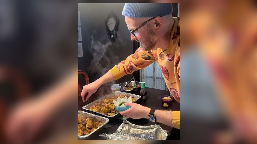 Casey Sears says a seafood boil may sound intimidating and messy, but he makes it with just foil and a heat source, ignoring the the boil part and instead using steam. CONTRIBUTED
