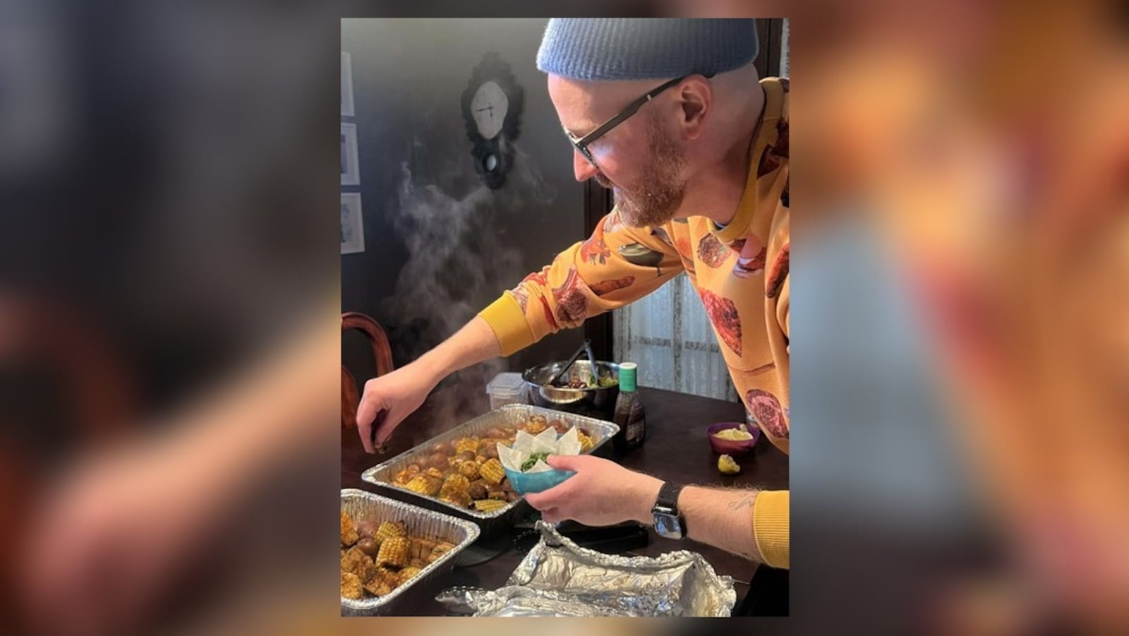 Casey Sears says a seafood boil may sound intimidating and messy, but he makes it with just foil and a heat source, ignoring the the boil part and instead using steam. CONTRIBUTED