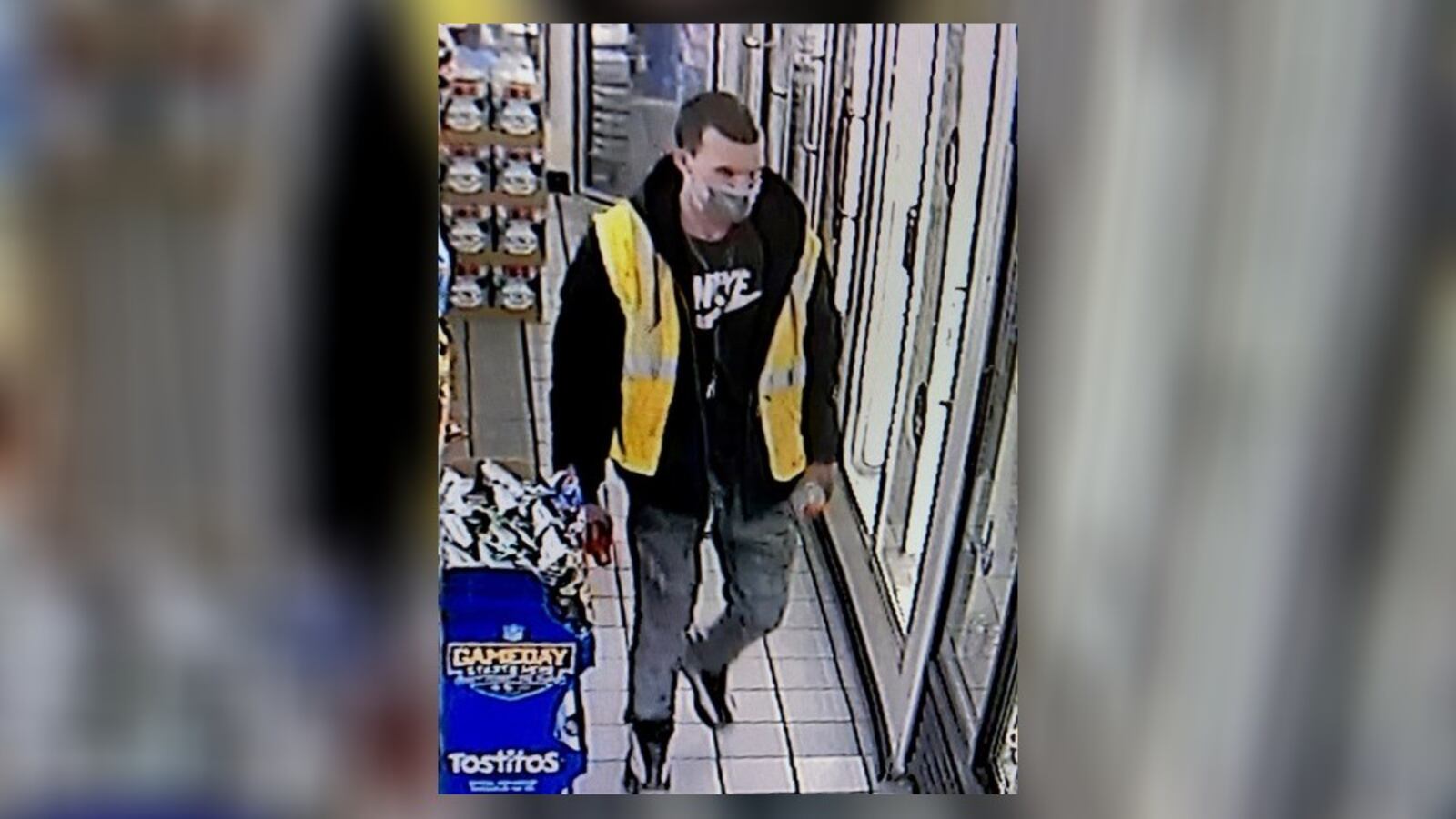 Huber Heights police shared an image of a man accused of stealing a truck from a Huber Heights auto center with a worker in the back on Tuesday, Nov. 30, 2021. CONTRIBUTED