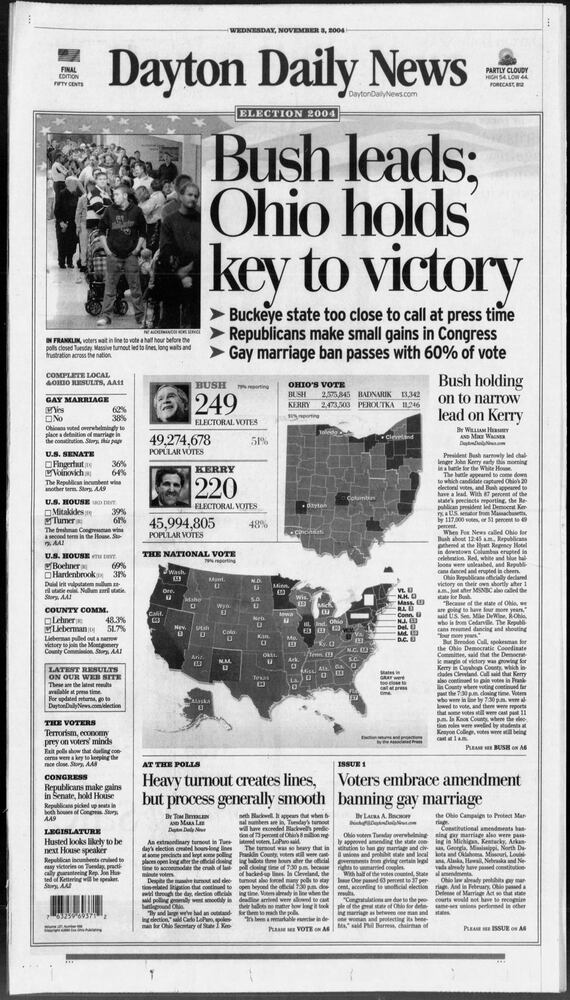 Election results front pages