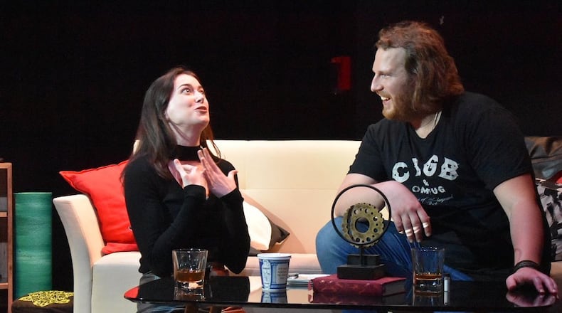 Lauren Everett (Molly) and Chris Hahn (Nate) in The Nerve's production of "Friend Art." PHOTO BY MACKENSIE KING