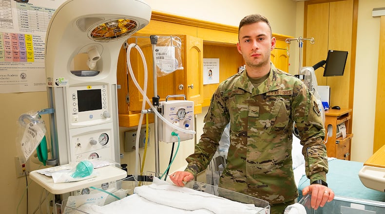Airman 1st Class Davyd Bielykh, who serves as a medic at the 88th Inpatient Operations Squadron, moved from Ukraine to the United States when he was 18. Growing up, he watched American TV shows and movies, witnessing the freedom, opportunities and chance for prosperity most Americans enjoyed. “And I wanted the same conditions,” he said. U.S. AIR FORCE PHOTO/R.J. ORIEZ