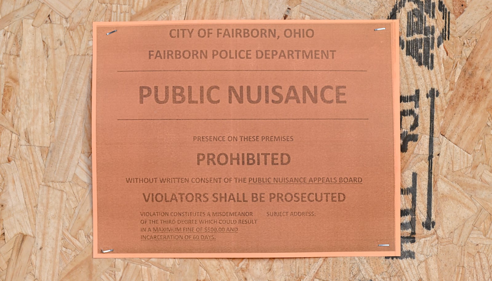 Bud City Dispo, a hemp shop located on Broad Street in Fairborn, was boarded up by Fairborn police last week, a few days before Gov. Mike DeWine signed a bill on Dec. 19 that bans intoxicating hemp products. BRYANT BILLING/STAFF