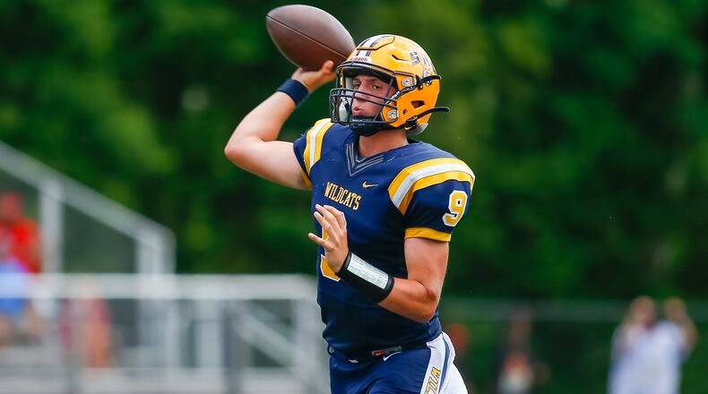 Springfield's Bryce Schondelmyer throws a pass against De Smet Jesuit in Indianapolis on Saturday, Aug. 27, 2022. Michael Cooper/CONTRIBUTED