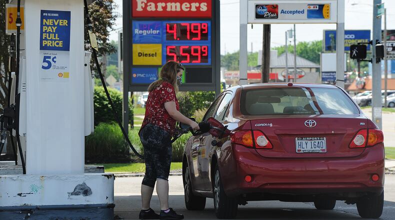 Gas prices like at this Shell station on Woodman Ave. jump to a new high Wednesday June 1, 2022 of 4.79 a gallon. MARSHALL GORBY\STAFF