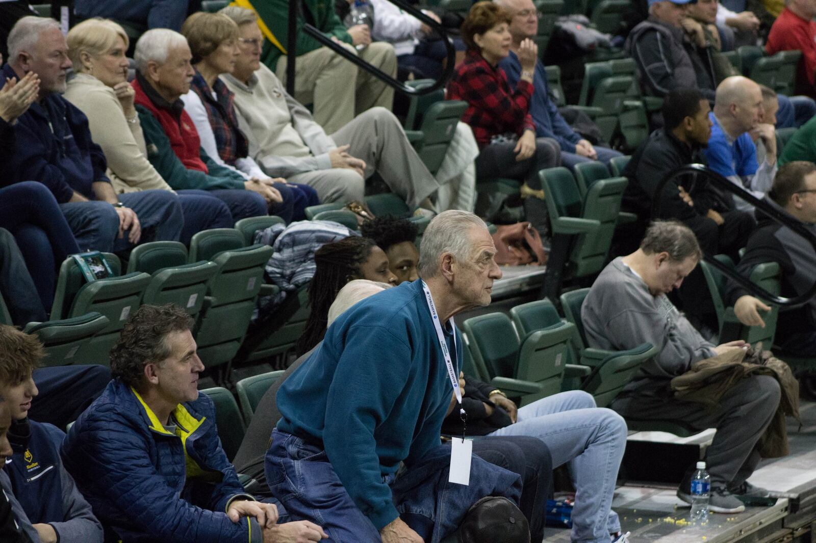 Dick Nagy, a longtime college coach and the father of Wright State coach Scott Nagy, during a game vs. IUPUI Dec. 30, 2017 at the Nutter Center. Allison Rodriguez/CONTRIBUTED