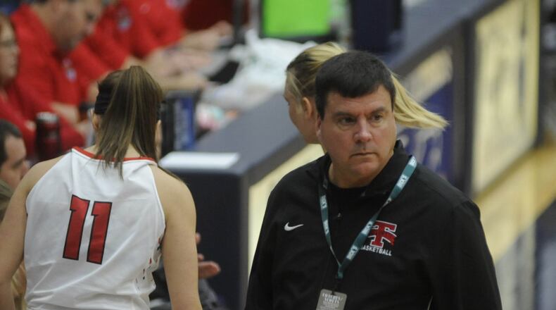 Tipp coach Andy Holderman. Springboro defeated Tippecanoe 57-38 in the 16th Annual Premier Health Flyin to the Hoop at Trent Arena in Kettering on Sat., Jan. 13, 2018. MARC PENDLETON / STAFF