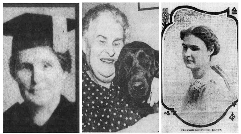 Eleanor Gertrude Brown became the first blind person to earn a doctorate. Brown was a Dayton school teacher for 40 years.