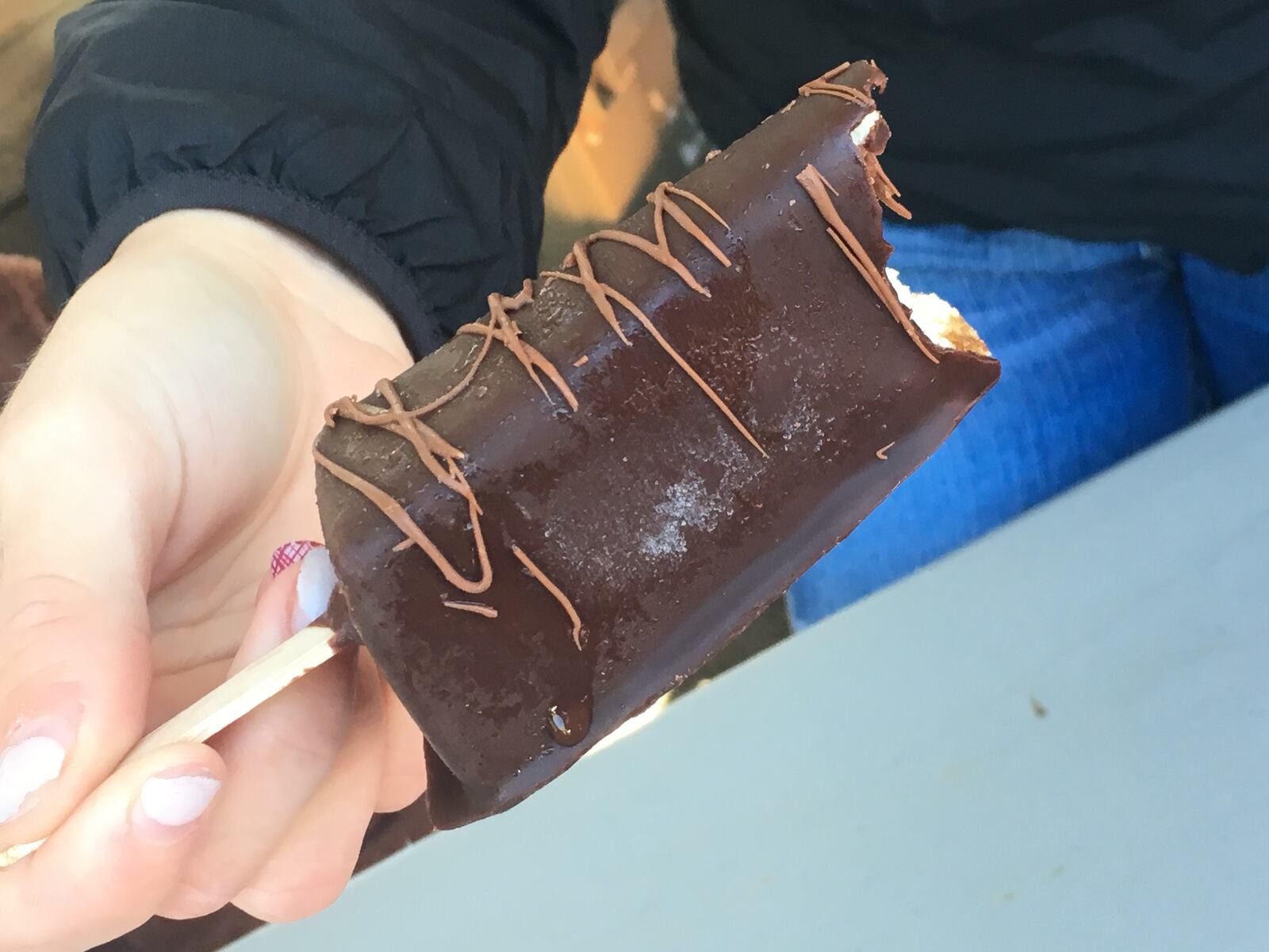 Everything tastes better on a stick. Take this chocolate dipped cheesecake, for example, available at the Ohio Sauerkraut Festival.
